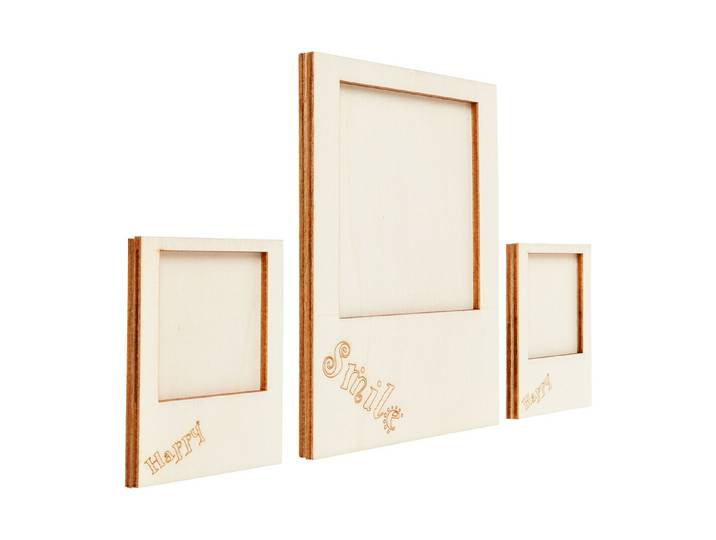 Oecoplan Holz Polaroid Rahmen 3 Stück