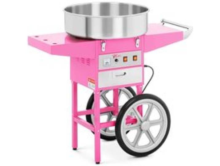 Royal Catering Machine à Barbe à Papa Professionnelle RCZC-1200-W 1200W Cuve 52 cm Acier Inoxydable avec Chariot et Cuillère