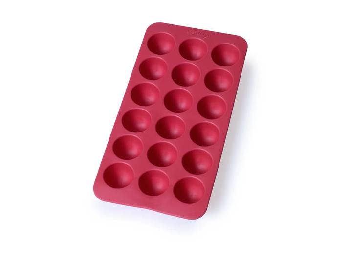 Lékué Moule à glaçons rond en silicone avec couvercle Lékué Rouge