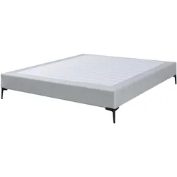 En.Casa, Bett, Doppelbett Lilla Textil 160x200 cm Hellgrau (160 x 200 cm)