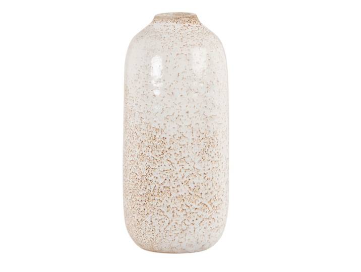 Vase aus Steinzeug, ecru, gesprenkelt, H19cm