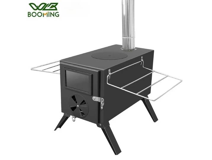 Poêle à bois de camping, chauffage de tente extérieur, foyer, poêle de camping avec cheminée détachable, poêle à bois portable
