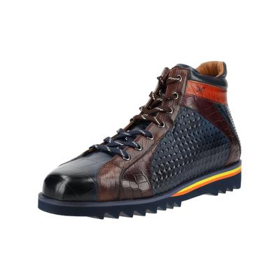 Schnürstiefelette MELVIN & HAMILTON "Melvin & Hamilton Stiefelette Leder", Herren, Gr. 43, braun (blau, rot), Leder, Schuhe Schnürstiefelette