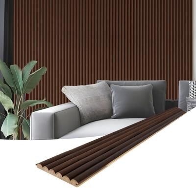 "Art3d Wood Grain 3D Slat Wall Paneling,103.94""x5.71"",4 Panels - 103.94""x5.71"""