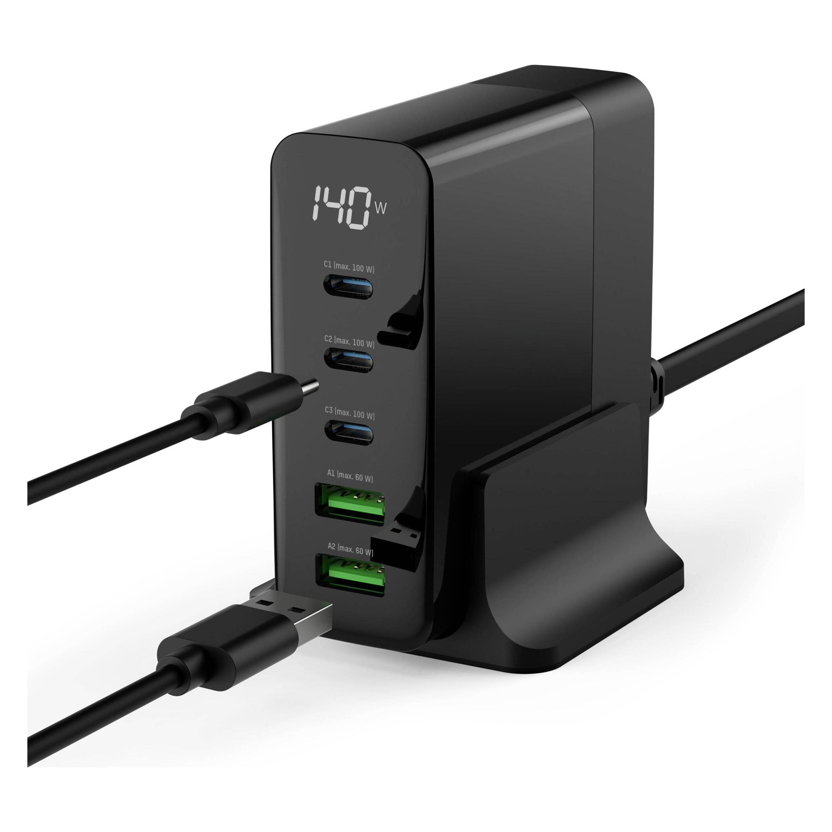 Ansmann Desktop USB Charger 5 Ports Qc Type C Pd 140w (140 W, 5 Ports) (64.1001-0149)