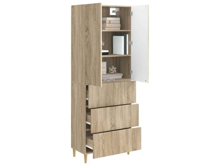 KTHLBRH 2-teiliges Schrank-Set Eiche Sonoma 66 x 34,5 x 90 cm Technisches Holz, Wandmontage, großer Raum, Verwendung im Innenbereich