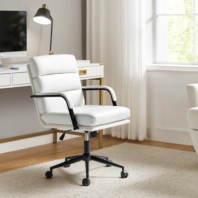HULALA HOME Joseph Modern Task Faux Leather Chair with Tilt Lock and Center Tilt