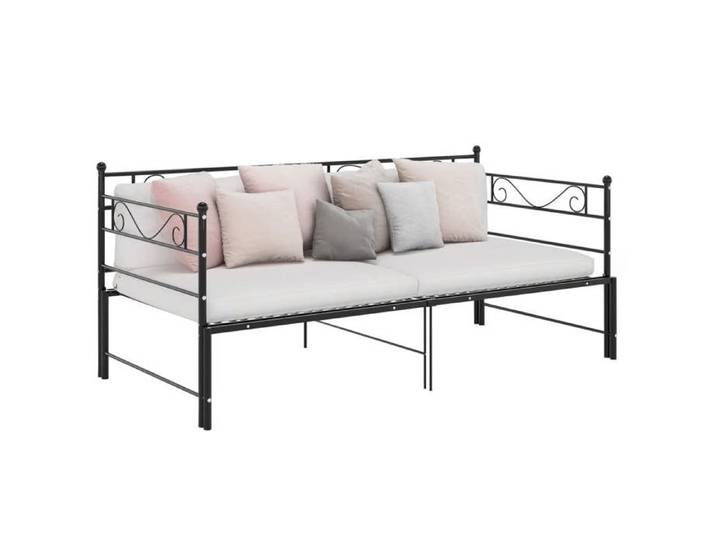 Lit Banquette - Cadre de canapé-lit extensible - N Cadre de canapé-lit extensible sans matelas Noir Métal 90x200cm ABHT 2144486