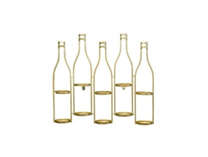 CGVJrtFHK Weinregal aus Metall for 5 Flaschen, Wandhalterung for Wein Kreatives freistehendes Wandregal for Weinflaschen mit hohlem Umriss, künstlerische Wanddekoration for die Küche