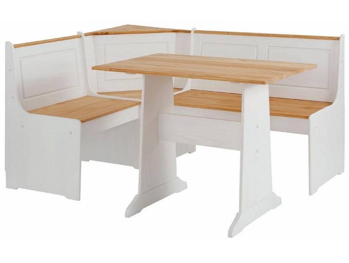 freiraum Eckbankgruppe Strasbourg, in Weiß/Honigfarben, Kiefer - 160x87x120cm (BxHxT)