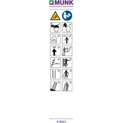 Munk Hinweis-Aufkleber für Stufen-Anlegeleiter - 019141