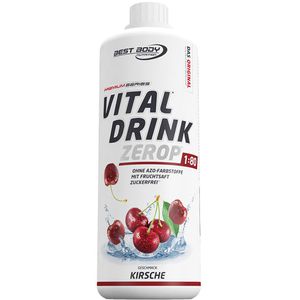 Best-Body-Nutrition Sirup Vital Drink Kirsche, zuckerfrei, Getränkesirup für ca. 80 Liter Fertiggetränk, 1 Liter
