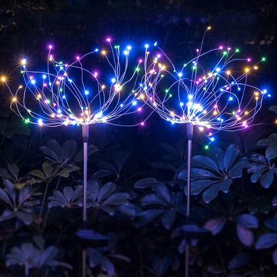 HomeDecorAndMore LLC Solar Sparkler Lights For Garden Paths & Walkways Color Changing (2 Pack)