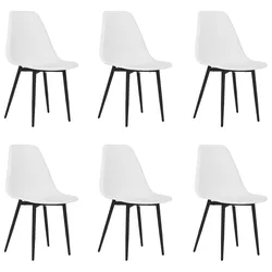 vidaXL Esszimmerstühle 6 Stk. Weiß PP