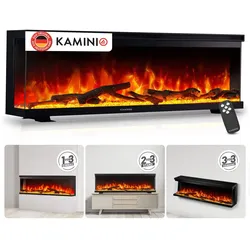 KAMINIO KAMINIO Elektrokamin LEA - Elektrischer 3-in-1 Kamin mit Panoramaview - 60 Zoll