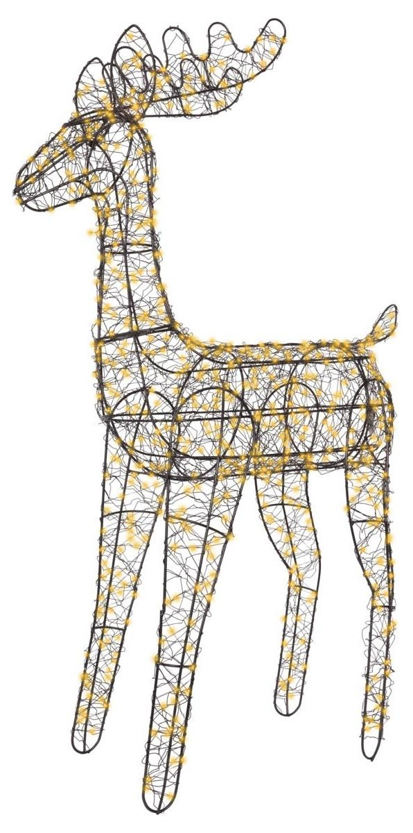 Lumineo Klassiek Rendier met 720 Warm Witte Micro-LEDs, Zwart Metaal, B: 57 cm, H: 100 cm