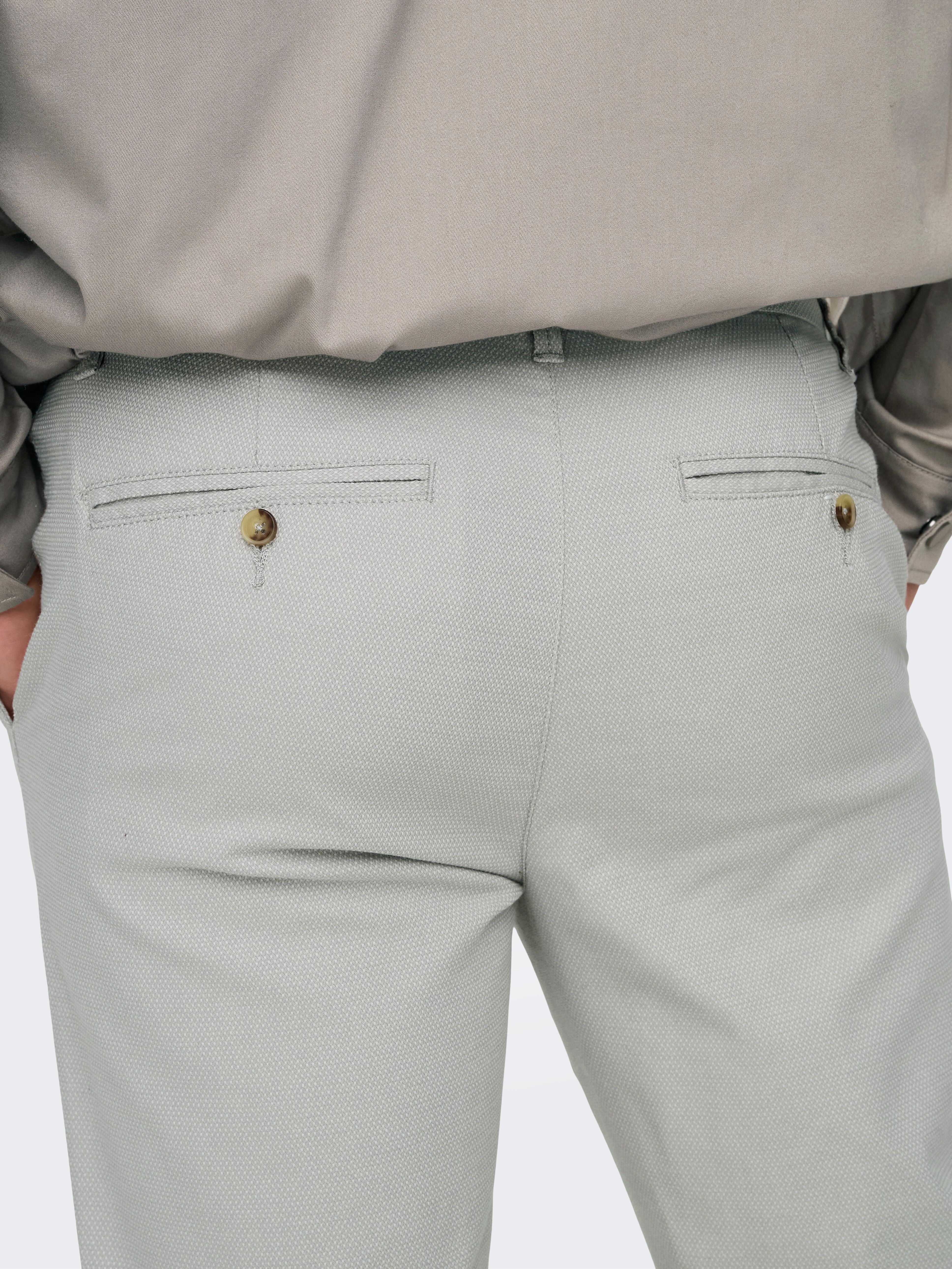 ONLY & SONS "ONSMARK PETE SLIM DOBBY 0058 PANT NOOS" limestone 31, Länge 34