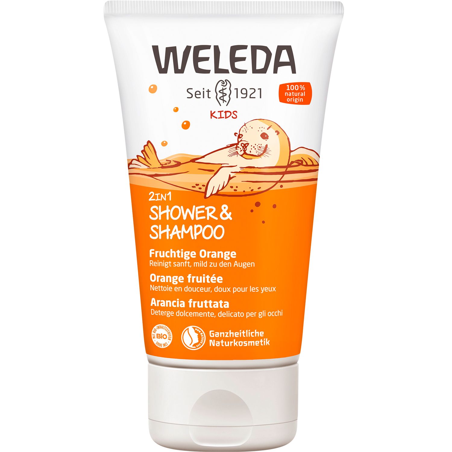 Weleda Kids 2in1 Shower & Shampoo fruchtige Orange 150 ml Duschgel