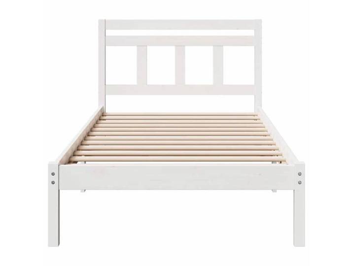BURKE* Lit simple 90x190 cm Structure de lit classique Blanc Pin massif- LL8236