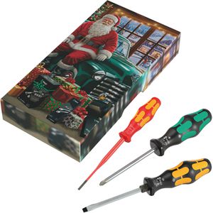 Wera Geschenkset Schraubendreher-Mix Christmas 2026, Werkzeug-Set mit Schraubmeißel und Schraubendrehern, 3-teilig