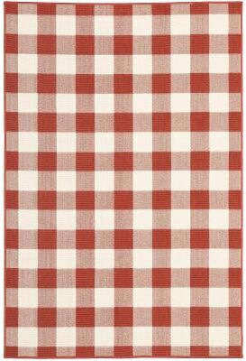 The Gray Barn Style Haven Gingham Check Indoor/Outdoor Area Rug..