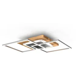 ELOBRA LED-Deckenleuchte Panama Holz 35 x 57 cm