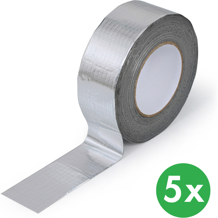 B2B Partner Wasserdichtes Butylband aus Aluminiumfolie 50 mm x 10 m, Verpackung 5 Stk.