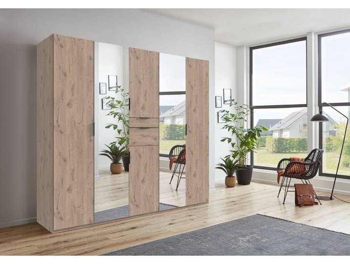 Drehtürenschrank Moldau 225cm Braun/Eiche Dekor