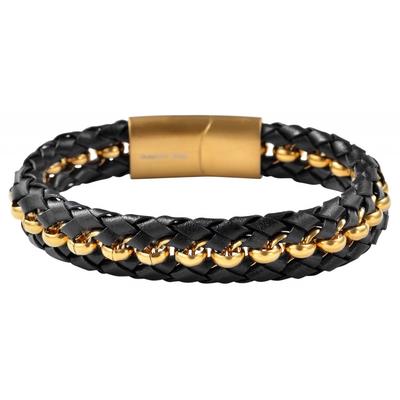 Edelstahlarmband ADELIA´S "Unisex Armband aus Edelstahl" Gr. 21, gold (schwarz gold), Armbänder, Herren, 21, Edelstahl, Edelstahlarmband