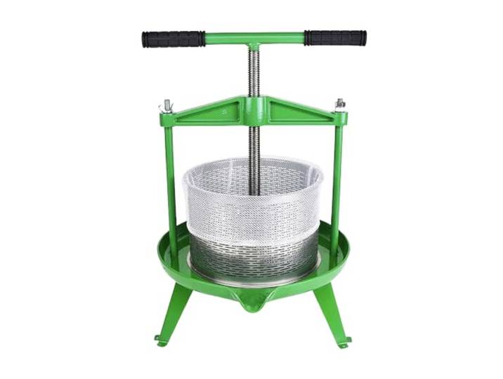 P. Lindberg Manuelle Obstpresse 9 L, Apfelpresse mit Edelstahlkorb Spindelentsafter mit Presstuch für Äpfel, Birnen, Trauben und Beeren, ideal für die Herstellung von Apfelwein, Saft und Wein