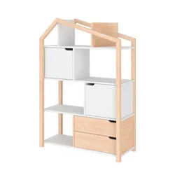 BÜCHERREGAL Holz und Weiß