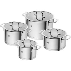 Zwilling Topfset TrueFlow 66920-004, Edelstahl, induktionsgeeignet, mit 4 Deckeln, 4-teilig