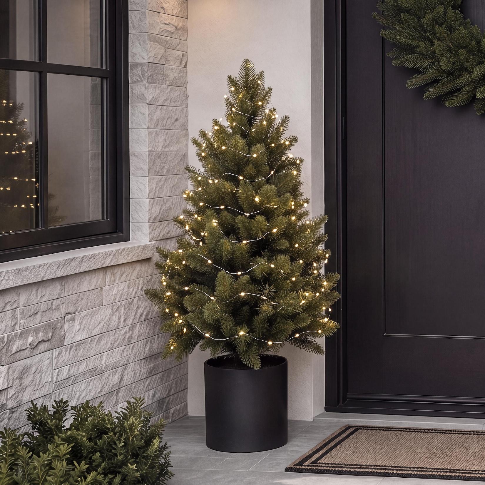 Weihnachtsbaum MCW-R29, Dekobaum Kunstbaum Kunstpflanze künstliche Fichte, Outdoor Polyethylen, 55cm