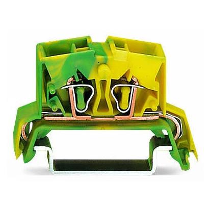 Wago Non-Fuse DIN Rail Terminal, Green/Yellow (264-737)