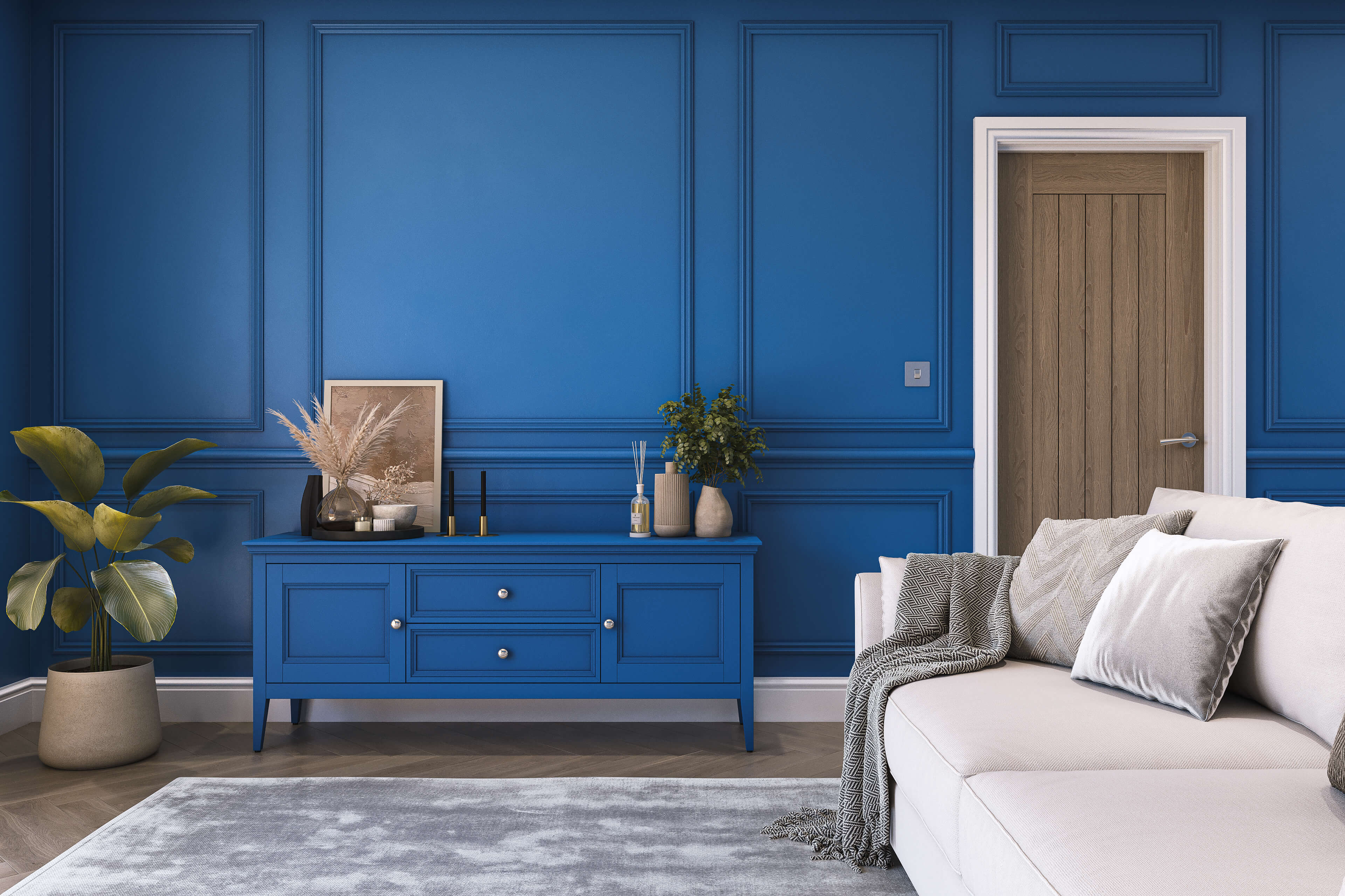 Hemway Chalk Based Furniture Paint   Royal Blue   Shabby Chic   Chalky Matt Finish - Royal Blue - 1L