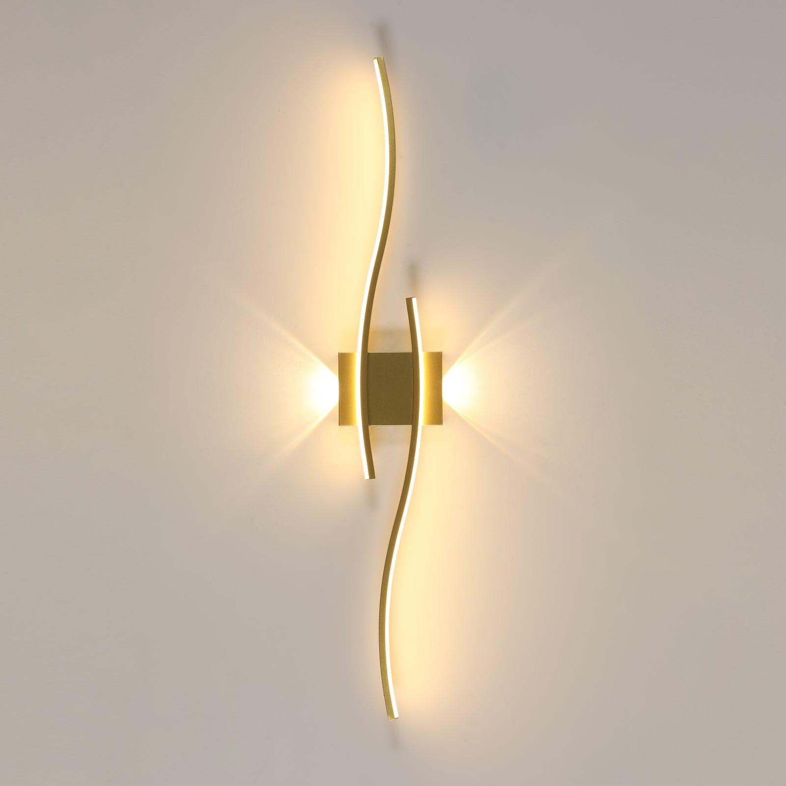 COMELY Moderne LED Wandlamp Up-and-Down Bar, Goudkleurig