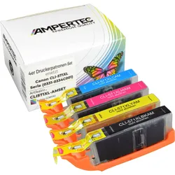 4 Kompatible Tinten ersetzt Canon CLI-571XL Multipack KCMY