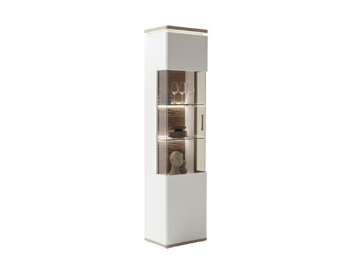 Vitrine Palermo , Soft white / Viking Oak , LED Beleuchtung