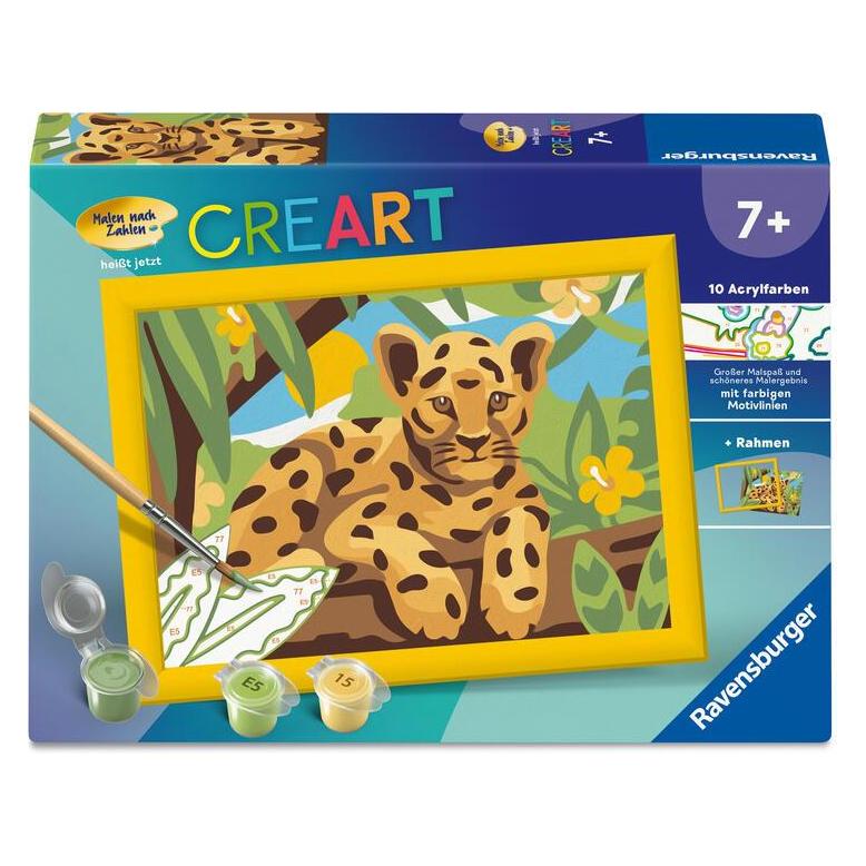 Ravensburger CreArt, Malen nach Zahlen Kinder - Baby Leopard (4005555231776-4005555231776)