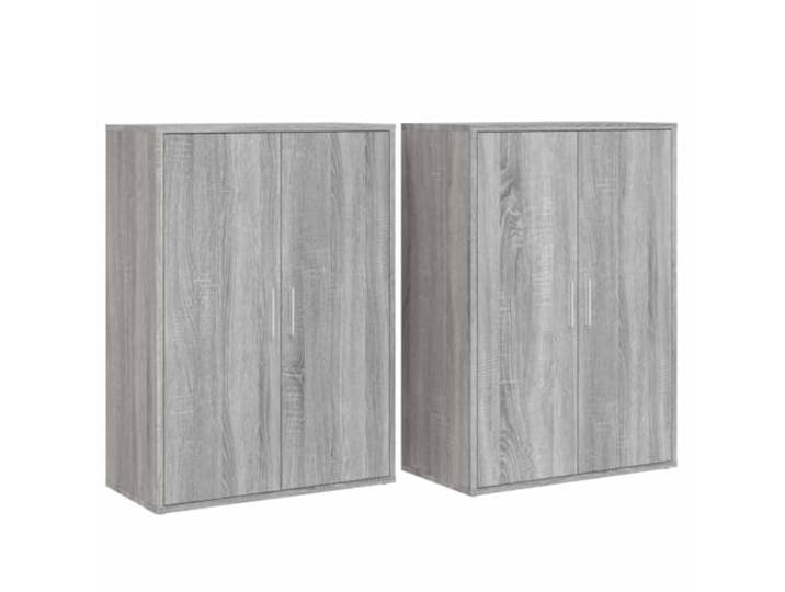 LASWWQMRF 2er Set Sideboard Grau Sonoma 60x31x84 cm Holzwerkstoff Kompakter Beistellschrank fürs Wohnzimmer: Robustes 2er-Set mit viel Stauraum und pflegeleichter Oberfläche.