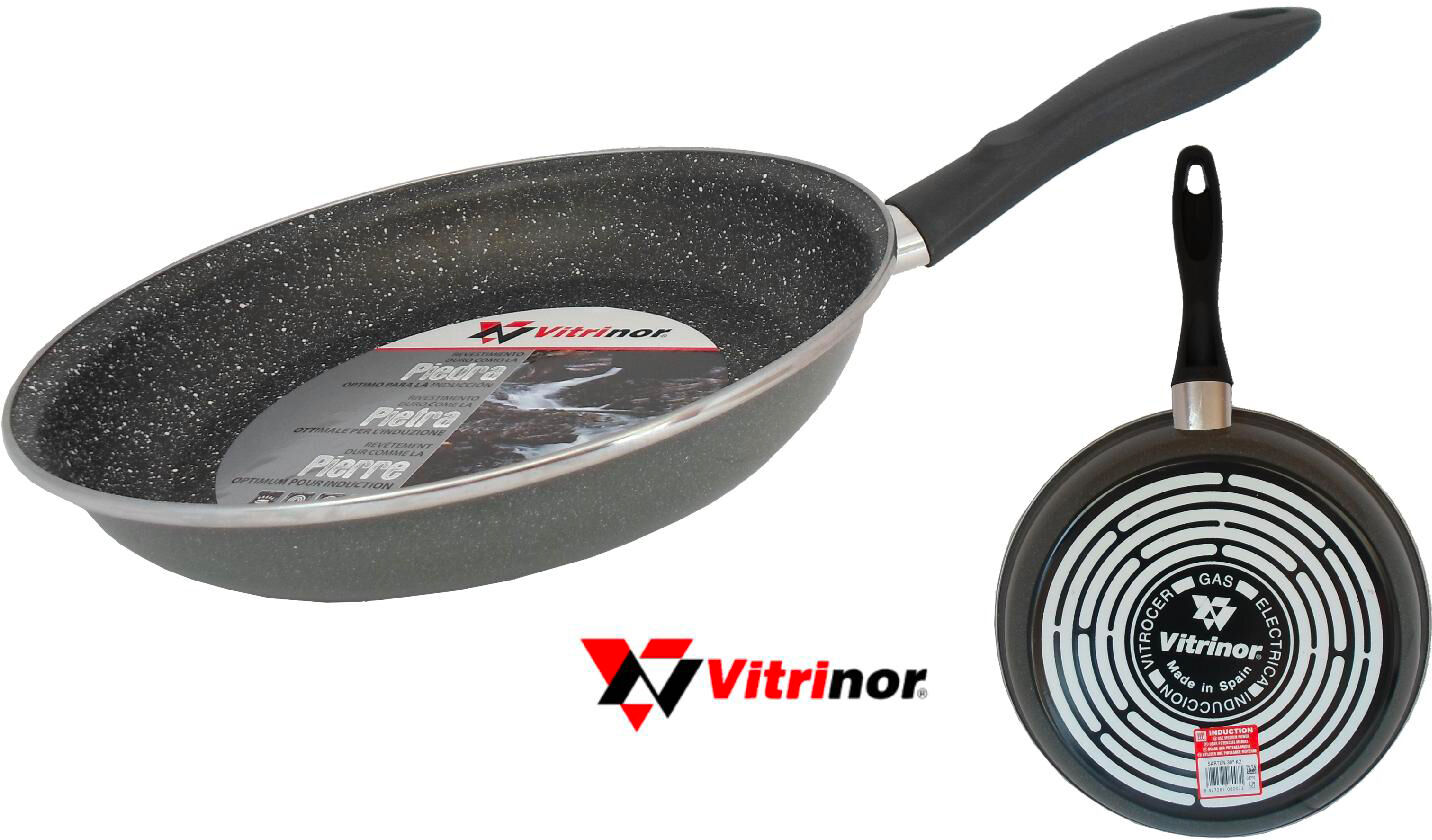 vitrinor Vi180016 Padella Antiaderente Induzione In Acciaio Vetrificato 18 Cm Rivestimento In Pietra