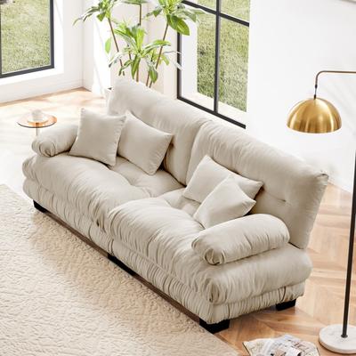 Loedds 2-Seat Chenille Sofa with Lumbar Pillows & Deep Seats