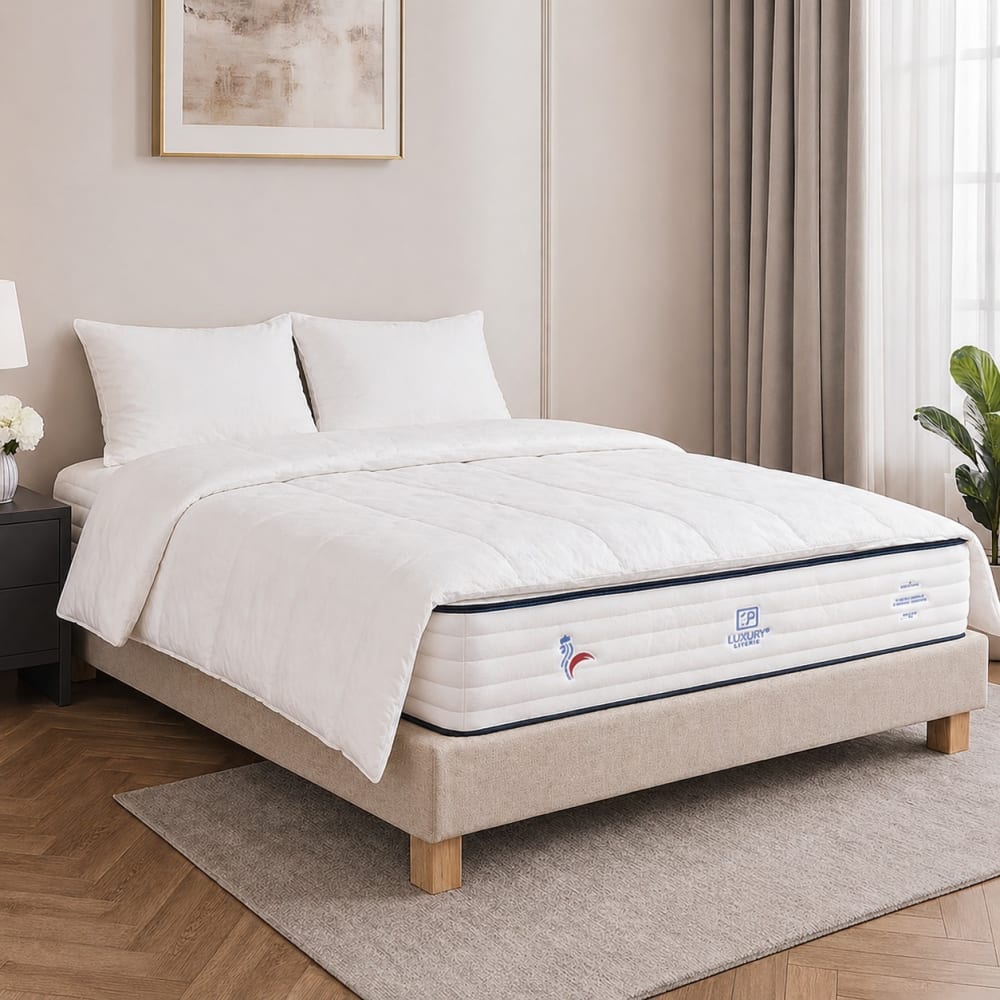 Luxury Literie Ensemble literie ressorts ensachés 140x200 cm Beige 140x30x200cm