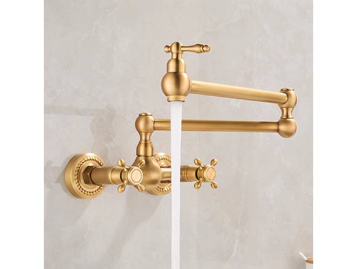 Mélangeur rétro robinets d'eau, robinet de banc de cuisine, allongement de cuisine, robinets muraux flexibles et rotatifs d'extérieur en laiton
