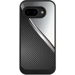 Nivocase Hülle für Google Pixel 9a Handyhülle NIVOcore Case Schwarz Carbon Metall Stahl (Google Pixel 9a), Smartphone Hülle, Schwarz, Grau