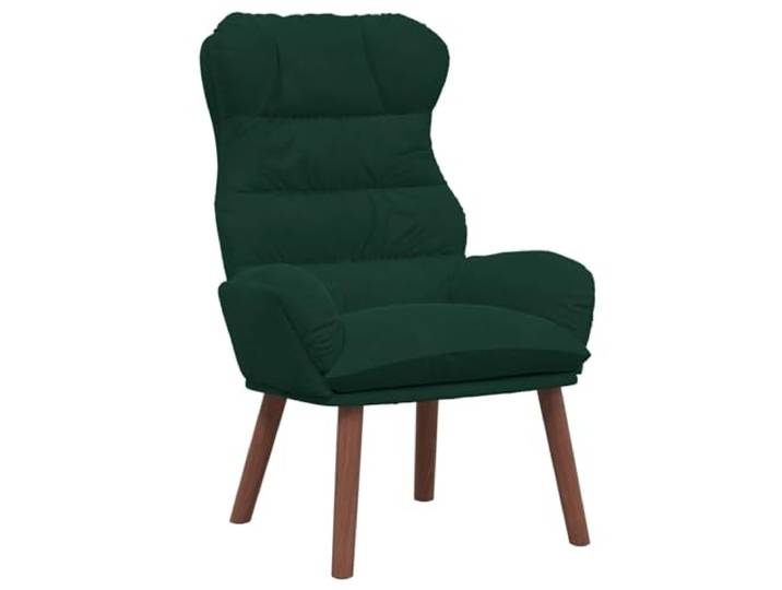Heofavd Relaxsessel Dunkelgrün Samt Polstersessel Massivholz 69x74x93cm