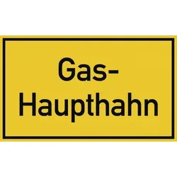 Gas-Haupthahn, Folie, 250x150 mm