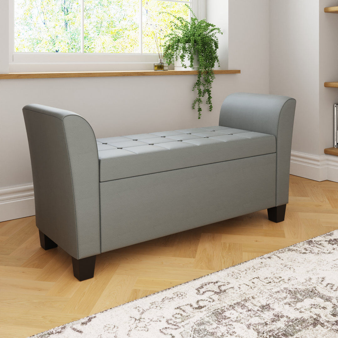 Three Posts Ashley Storage Bench Grey 56cm H X 107cm W X 41cm D