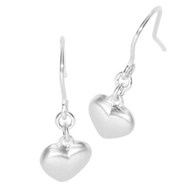 Paar Ohrhänger OSTSEE-SCHMUCK "Ostsee-Schmuck Ohrhänger Herz 9 mm Ohrhänger Herz 9 mm", weiß, Ohrringe, Damen, 25 x 9mm, Silber 925 (Sterlingsilber)