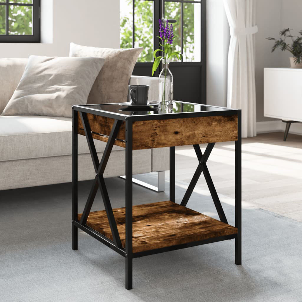 Metro Dalvir Coffee Table with Storage Black/Sonoma Oak 49cm H x 40cm 49cm H x 40cm L x 40cm WL x 40cm W